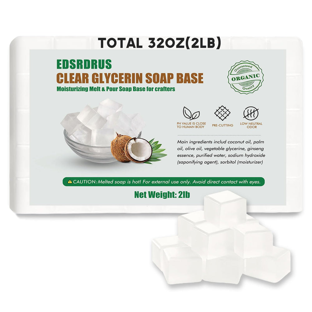 EDSRDRUS base savon glycérine transparente ; cubes pratiques pour découper facilement
