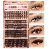 Eefofnn clusters cils bruns 360 pièces pour un regard naturel.