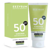 EEZYSUN SPF50 crème solaire en bouteille compacte pour voyages et sorties en plein air.