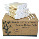 Boîte Egaageoi 1000 cotons-tiges bambou; rangement durable sans plastique.