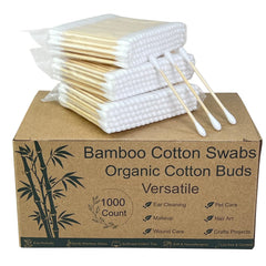 Boîte Egaageoi 1000 cotons-tiges bambou; rangement durable sans plastique.