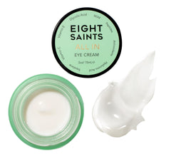 Eight Saints Crème contour des yeux, texture légère, absorption rapide sans résidu gras.