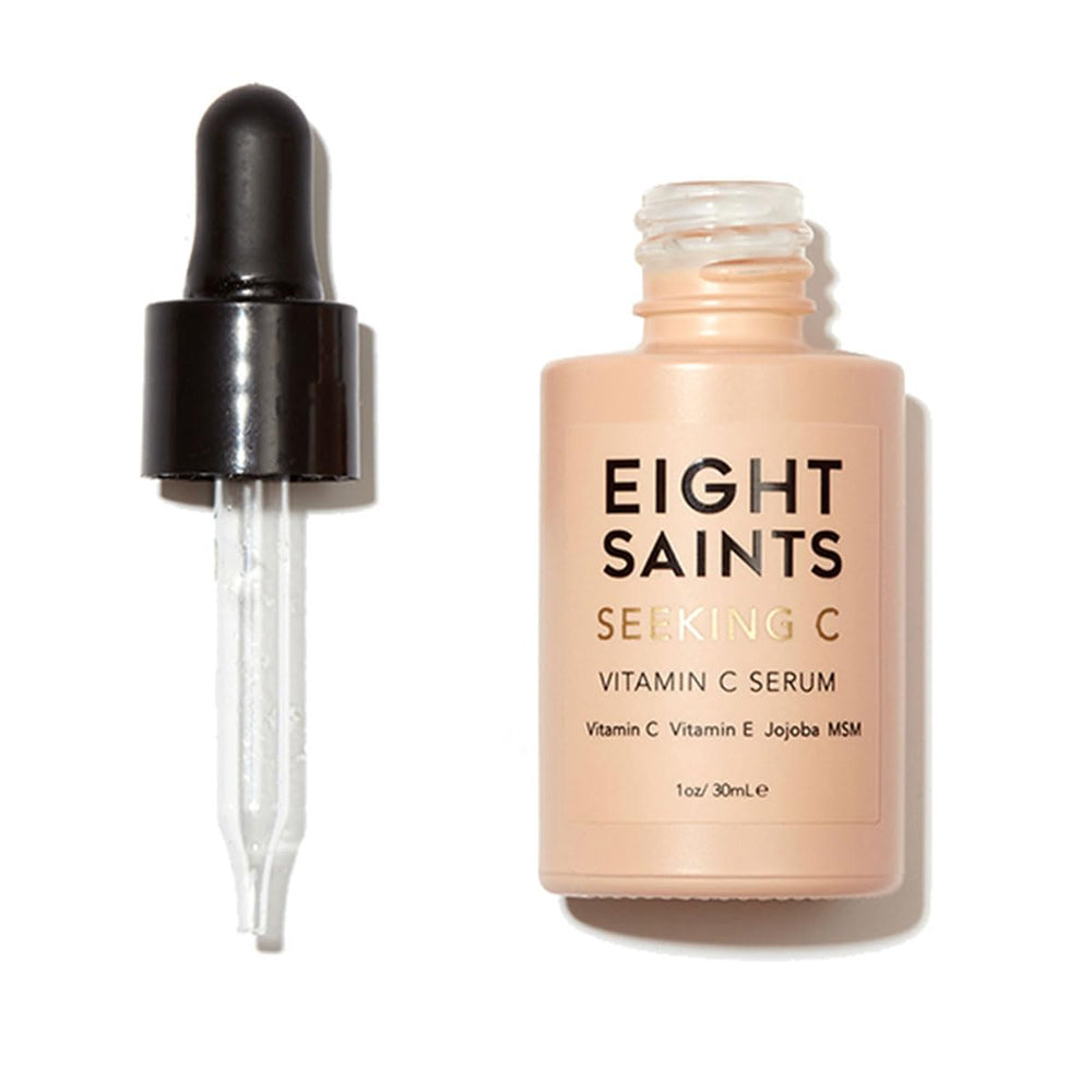 Eight Saints Sérum vitamine C — bouteille visible, hydratation efficace