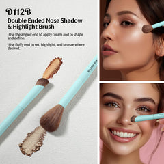 Pinceau double-face EIGSHOW pour ombre du nez et éclat, contours nets.