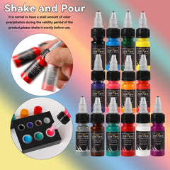Gamme de couleurs EIPTWH pour contours et ombrage, 14 teintes.