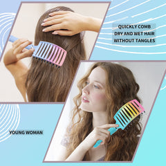 Profil large et incurvé pour prendre plus de cheveux sans tirer.