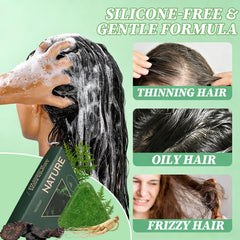 Texture douce du shampoing ekxzvg Nature Triangle, usage facile et agréable.