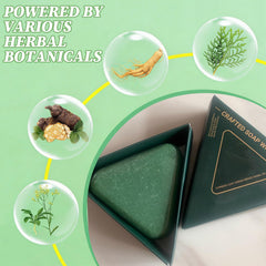 Shampoing solide ekxzvg Nature Triangle prêt pour voyage, format compact et pratique.