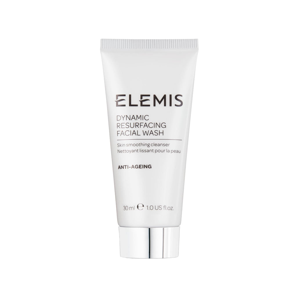 ELEMIS Dynamic Resurfacing Facial Wash, tube 30 ml prêt pour voyage et nettoyage en douceur.