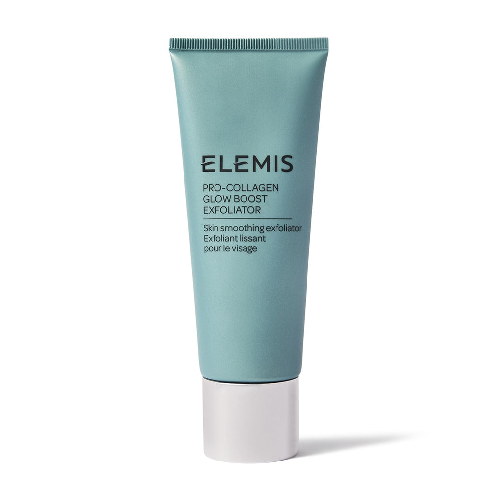 ELEMIS Pro-Collagen Glow Boost Exfoliator en bouteille, exfoliation douce pour peau lumineuse.