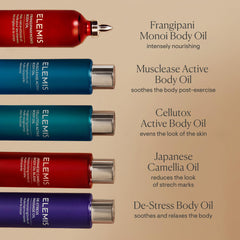 Parfum exotique enveloppant le flacon Frangipani Monoi d'ELEMIS.