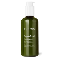 ELEMIS Superfood Nettoyant Visage en bouteille 200 ml, peau équilibrée après lavage.