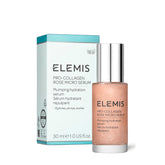 Sérum ELEMIS Pro-Collagen Rose Micro en bouteille prête à hydrater le visage.