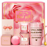 Coffret bien-être Eletorot rose, cadeau élégant pour spa à domicile.