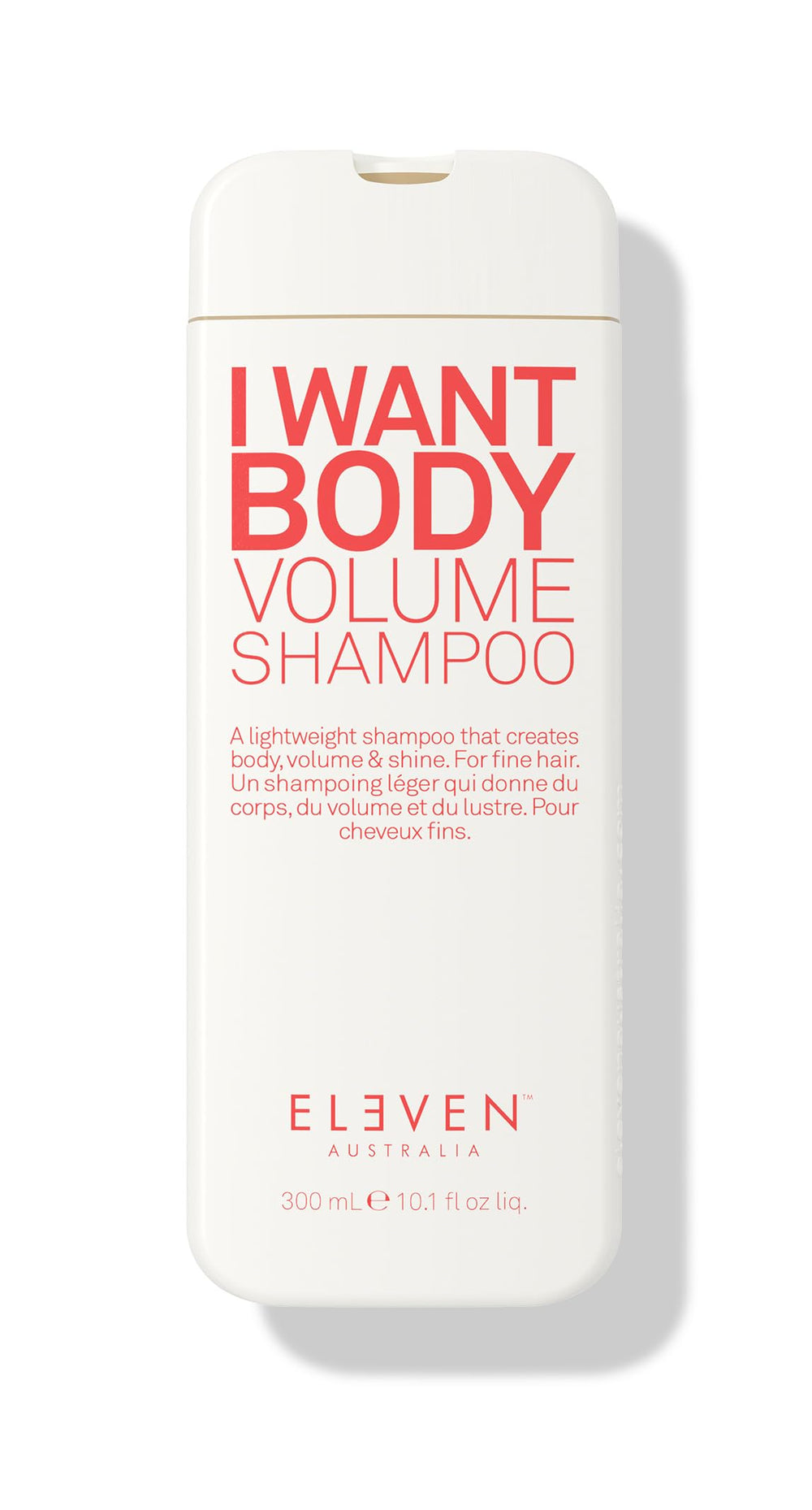 ELEVEN AUSTRALIA I Want Body Volume Shampoo, flacon – volume accru pour cheveux fins.