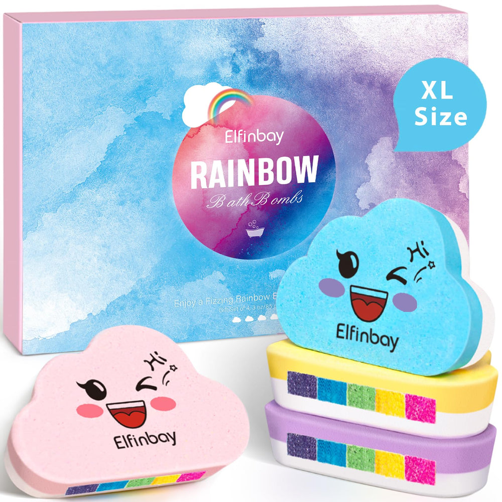 Elfinbay bombe de bain arc-en-ciel pour enfants, révèle des couleurs vibrantes pendant le bain.