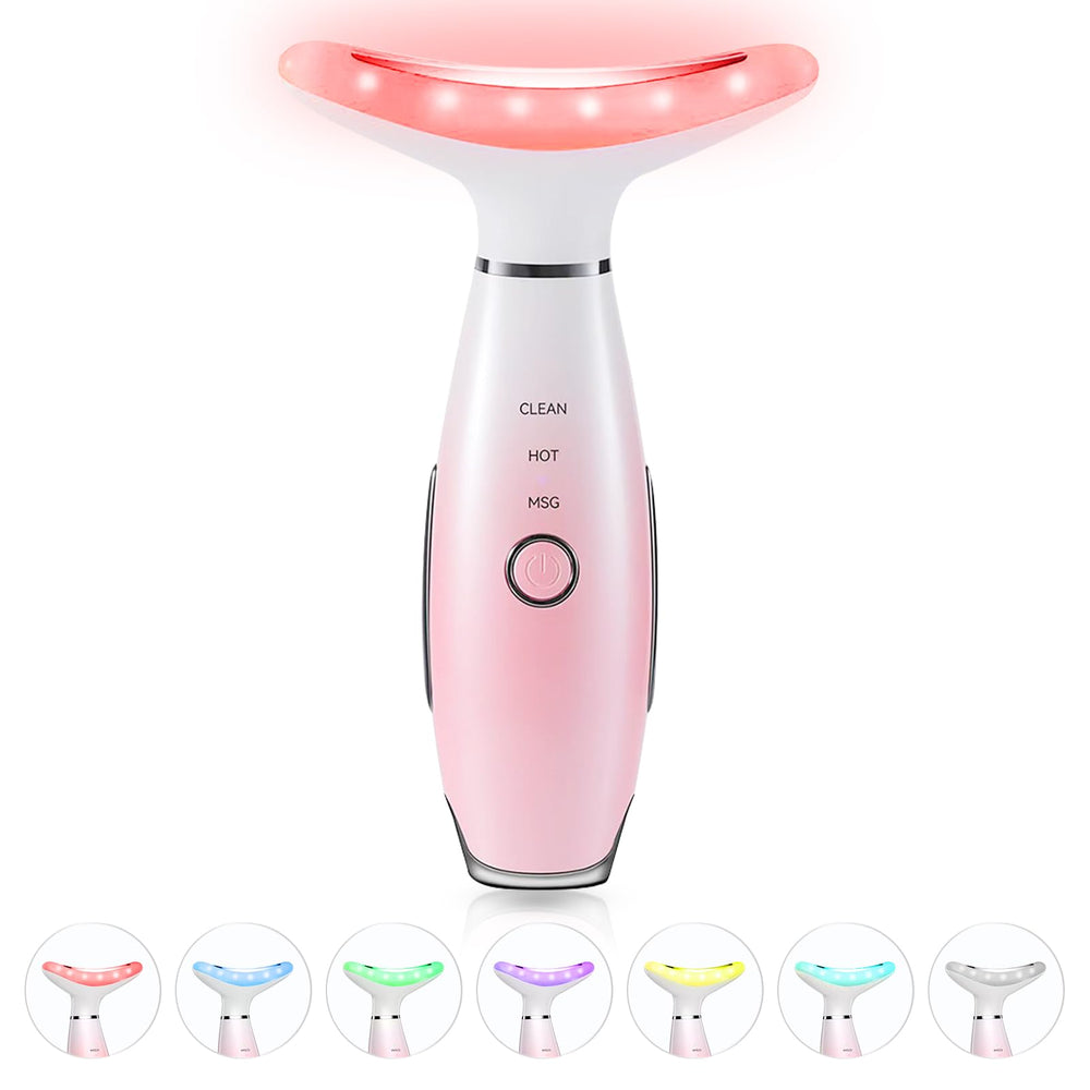 Massageur ELISHINE pour cou et visage, sept couleurs pour une sensation apaisante.