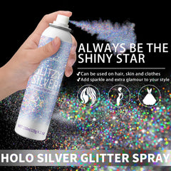 Elitles Made aerosol paillettes corps, éclat holographique sur peau.