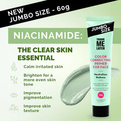 Elizabeth Mott Thank Me Later: swatch vert montrant l'effet neutralisant sur la peau.