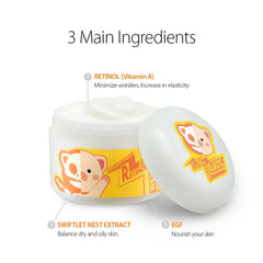 Elizavecca Milky Piggy Rétinol Crème, application: dose légère pour réduire les ridules