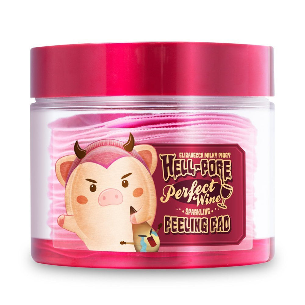Elizavecca Hell-Pore, pads exfoliants vin pétillant, apportent fraîcheur et peau plus nette