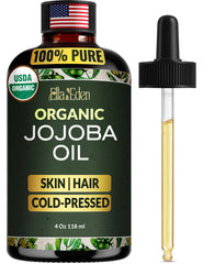 Huile Jojoba Ella & Eden dans une bouteille en verre 4oz prête à l'emploi.