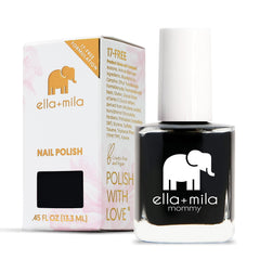 Vernis noir Ella+Mila sec rapide en flacon pour gagner du temps.