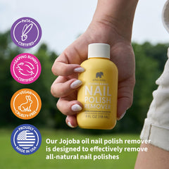 Application simple avec coton imprégné pour retirer le vernis sans dessécher.