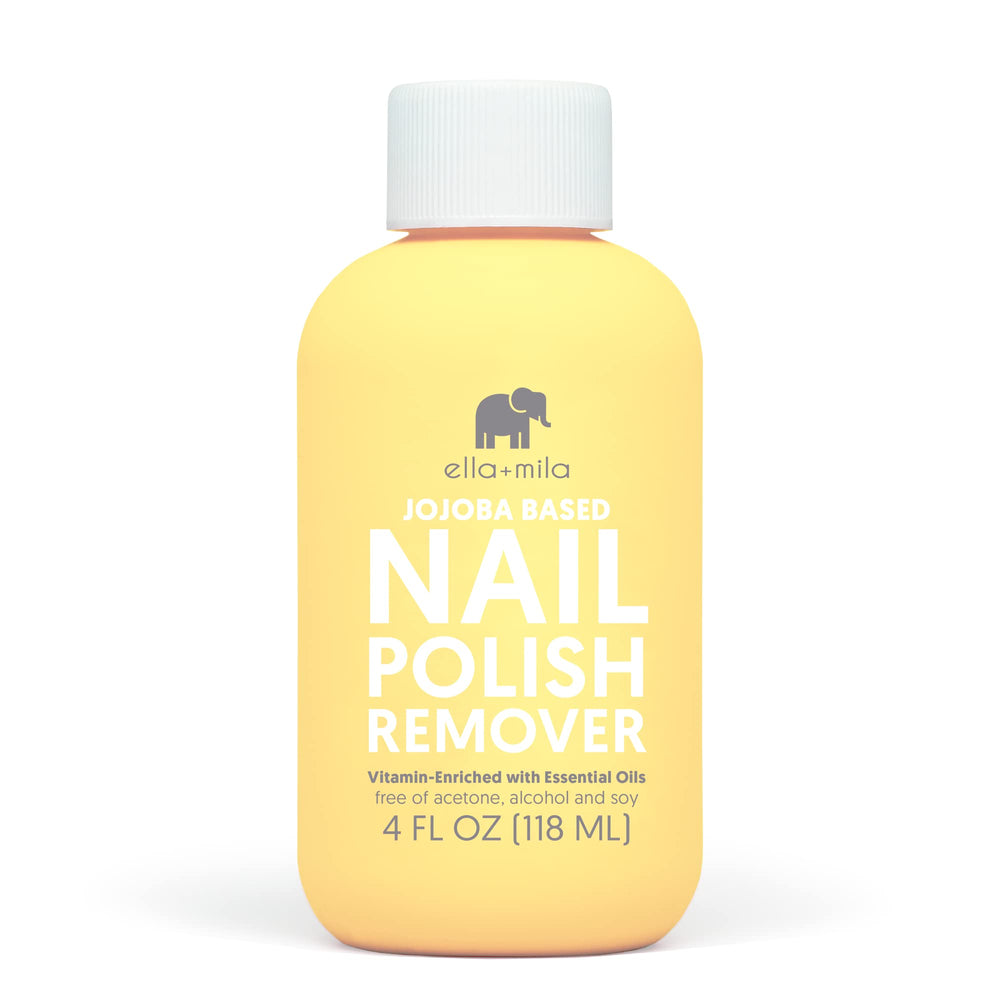 Ella+mila démaquillant ongles jojoba non-acetone, enlève le vernis en douceur.