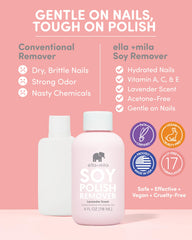 Coton pad appliqué sur l’ongle, retire le vernis en douceur.