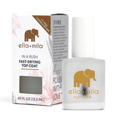 ella+mila In a Rush Top Coat – Bouteille séchage rapide pour une manucure nette et brillante.