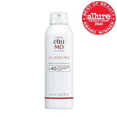 EltaMD UV AOX Mist appliquée rapidement sur visage et corps