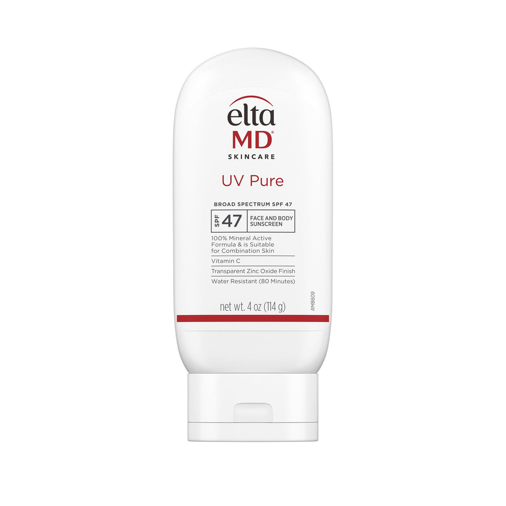 EltaMD UV Pure emballage visuel, crème solaire minérale pour toute la famille.