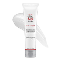 EltaMD UV Sheer en tube sur visage et corps, protection SPF50 sans trace blanche.