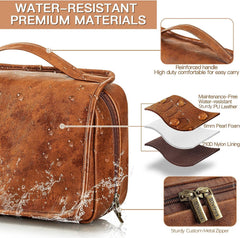 Elviros Dopp Kit en cuir PU imperméable protège les articles en déplacement