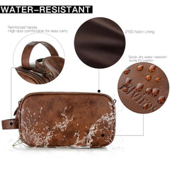 Elviros trousse en cuir PU imperméable protège vos articles lors des déplacements