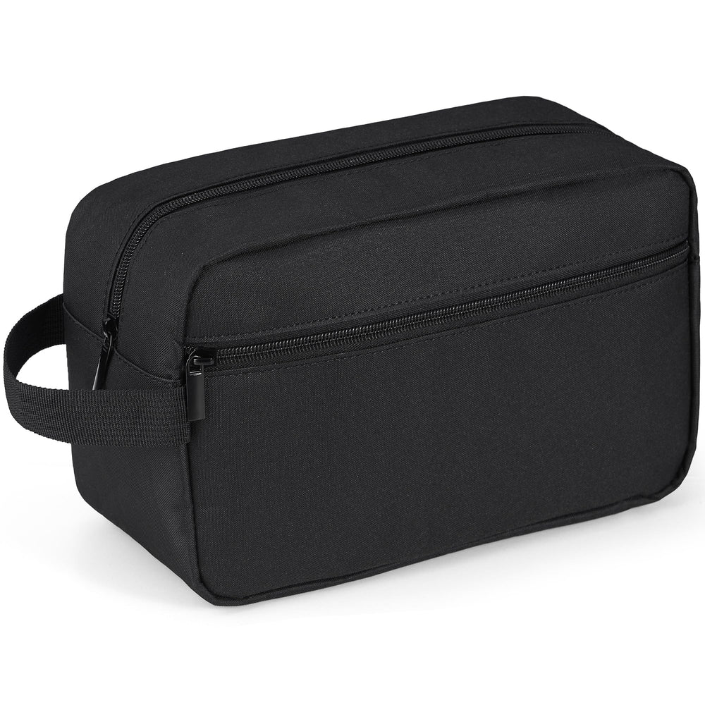 Elviros Trousse de toilette noire avec poignee et crochet pour accrocher