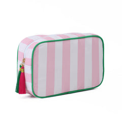 Embrunioice sac maquillage rayé face avant, organisation élégante pour vos essentiels de beauté