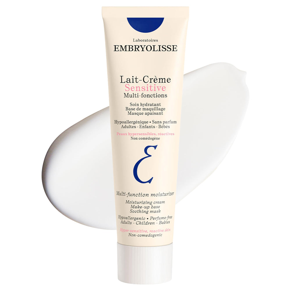 Embryolisse Lait-Crème Sensitive dans son tube, hydratation douce sans parfum.