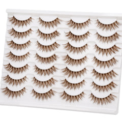 Cils EMEDA brun 14mm, bande mince et réutilisables pour un style durable.