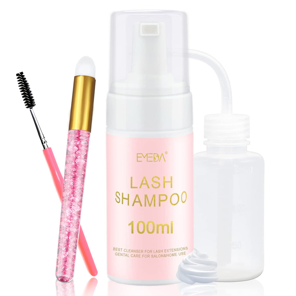 EMEDA soin cils : bouteille 100 ml, nettoyage en douceur des extensions