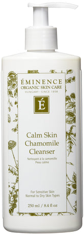 Eminence Calm Skin Camomille Nettoyant, bouteille élégante, purifie la peau en douceur.