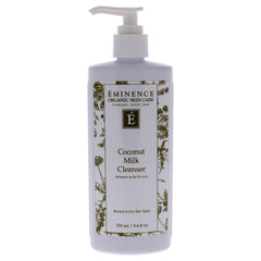 Eminence Lait Coco Nettoyant Visage : texture crémeuse pour une peau propre et rafraîchie.