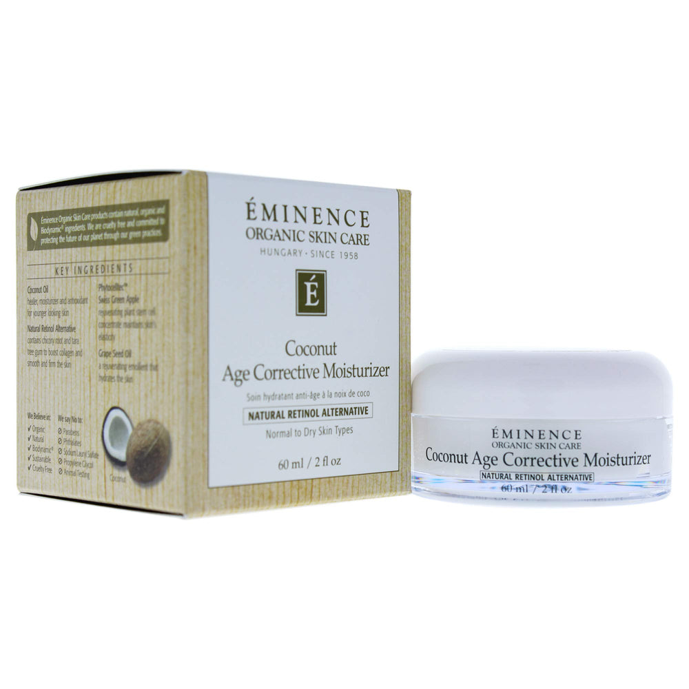 Eminence Noix de Coco Age Corrective – bouteille 60 ml, hydratation durable.