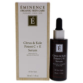 Sérum Eminence Citrus & Kale – bouteille avec pompe prête à être intégrée à votre routine de soin.