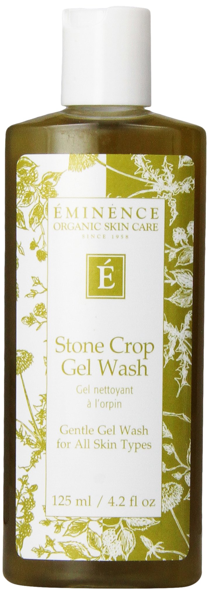 Eminence Stone Crop Gel Wash en bouteille, nettoie en douceur et hydrate la peau.