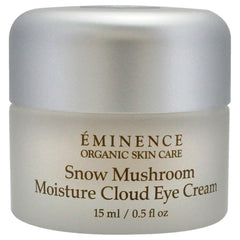 Eminence crème yeux neige mousse gros plan, texture riche et apaisante