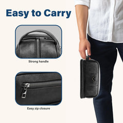 Trousse Emissary étanche en cuir noir prête pour les articles mouillés
