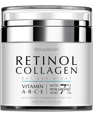 EnaSkin Retinol crème visage et cou, bouteille visible, hydratation longue durée.
