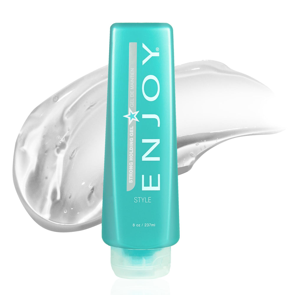 Enjoy gel Tenue Forte – Bouteille 8 oz, application facile et durable.